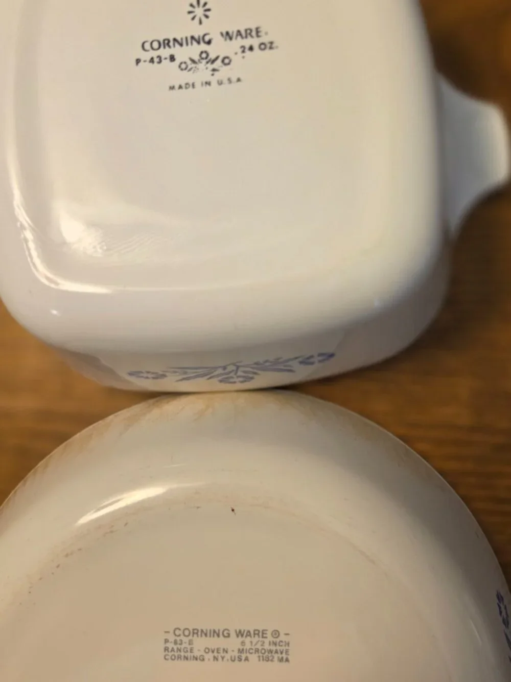Corningware Blue Cornflower P-45-B Casserole & 6 1/2 in. skillet P-83-B No Lids